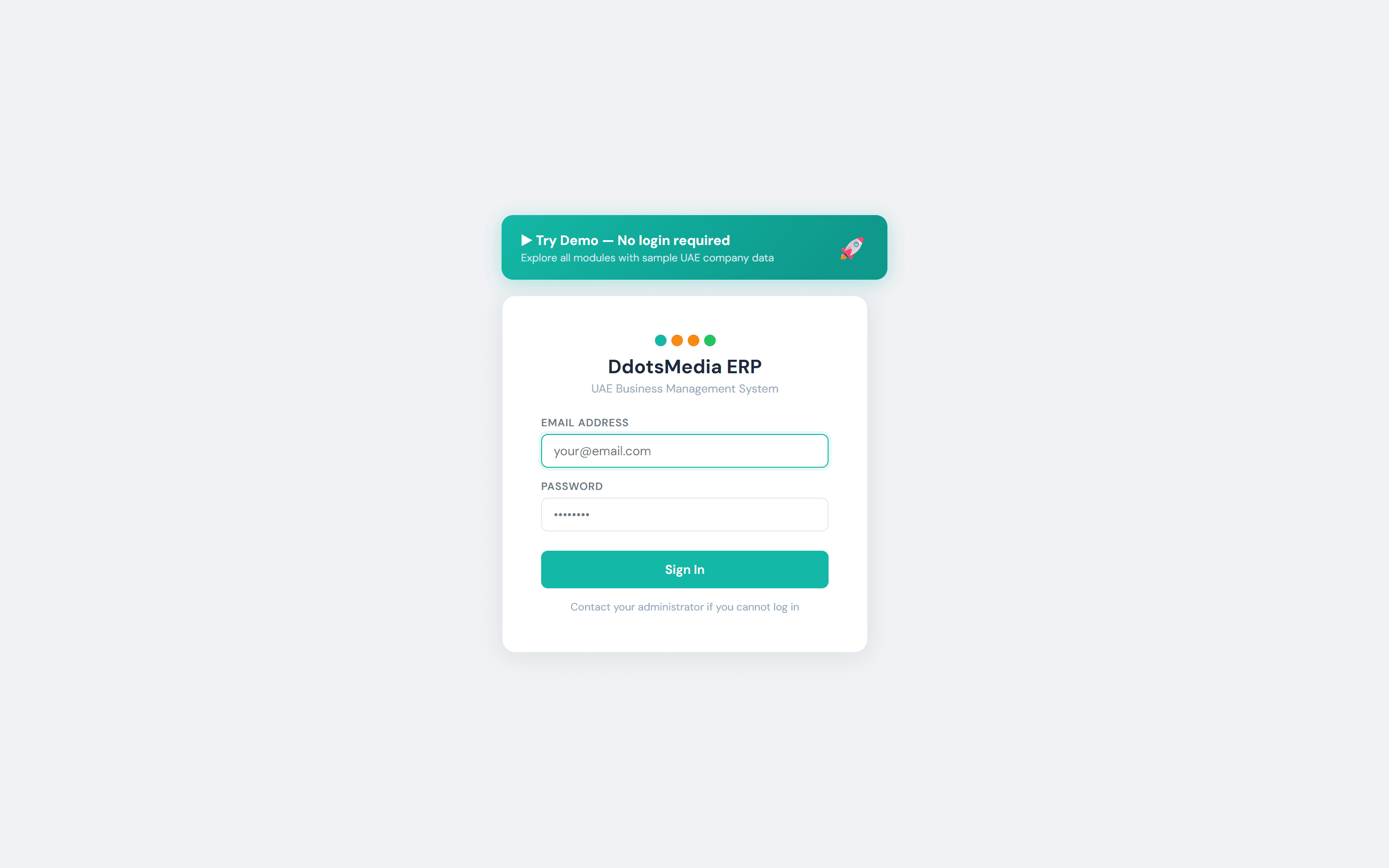 Ddotsmedia ERP — live site screenshot